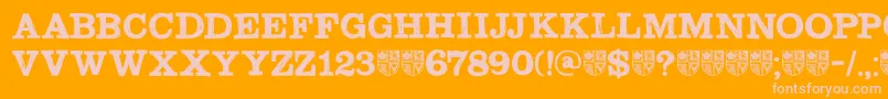 DkSouthwark Font – Pink Fonts on Orange Background