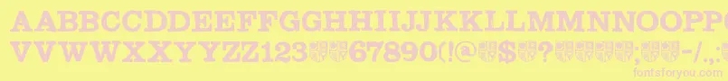 DkSouthwark Font – Pink Fonts on Yellow Background