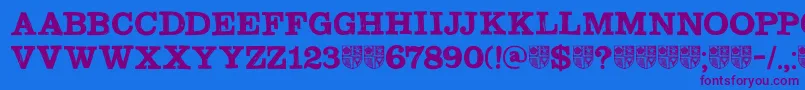 DkSouthwark Font – Purple Fonts on Blue Background