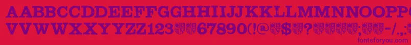 DkSouthwark Font – Purple Fonts on Red Background