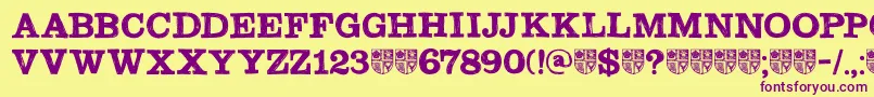 DkSouthwark Font – Purple Fonts on Yellow Background