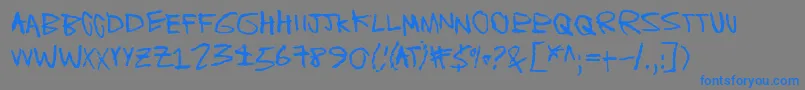 BlahBlahBang-Schriftart – Blaue Schriften auf grauem Hintergrund