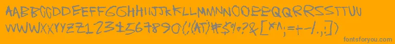BlahBlahBang Font – Gray Fonts on Orange Background