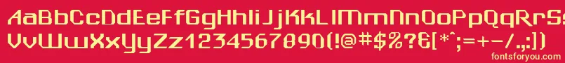 Sydney-fontti – keltaiset fontit punaisella taustalla