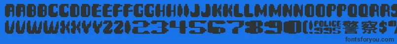 Spinner ffy Font – Black Fonts on Blue Background
