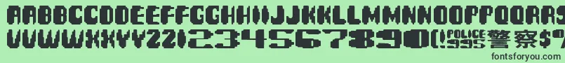 Spinner ffy Font – Black Fonts on Green Background