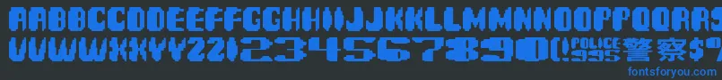 フォントSpinner ffy – 黒い背景に青い文字