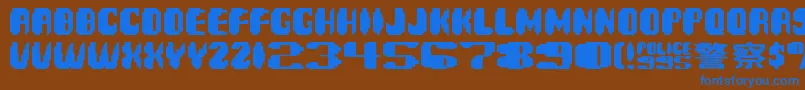 Spinner ffy Font – Blue Fonts on Brown Background
