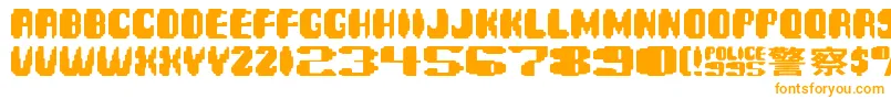 Spinner ffy-Schriftart – Orangefarbene Schriften auf weißem Hintergrund