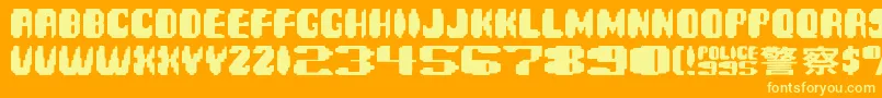 Spinner ffy Font – Yellow Fonts on Orange Background