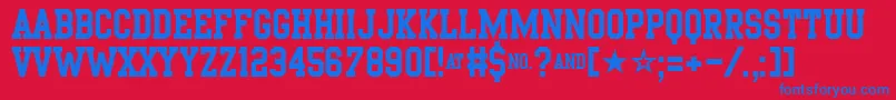 PornStarAcademy-fontti – siniset fontit punaisella taustalla
