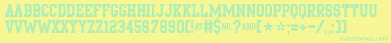 PornStarAcademy-Schriftart – Grüne Schriften auf gelbem Hintergrund