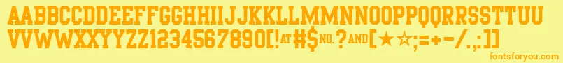 PornStarAcademy Font – Orange Fonts on Yellow Background