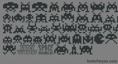 Invaders font – Black Fonts On Gray Background