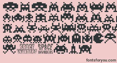 Invaders font – Black Fonts On Pink Background