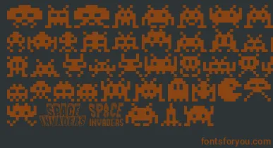 Invaders font – Brown Fonts On Black Background