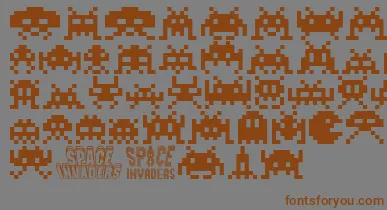 Invaders font – Brown Fonts On Gray Background