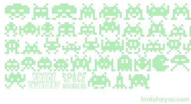 Invaders font – Green Fonts On White Background