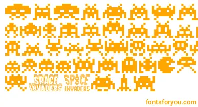 Invaders font – Orange Fonts On White Background