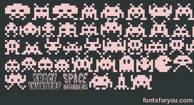 Invaders font – Pink Fonts On Black Background
