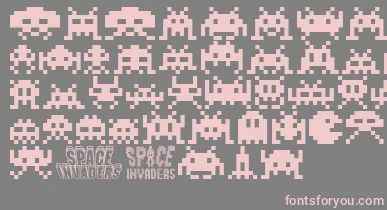 Invaders font – Pink Fonts On Gray Background
