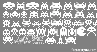 Invaders font – White Fonts On Gray Background