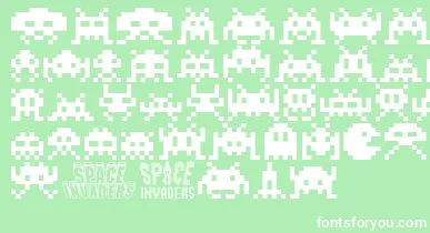 Invaders font – White Fonts On Green Background