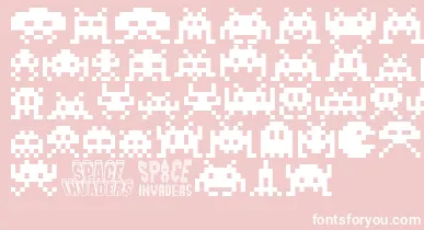 Invaders font – White Fonts On Pink Background