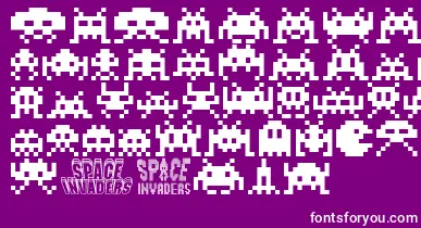 Invaders font – White Fonts On Purple Background