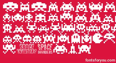Invaders font – White Fonts On Red Background