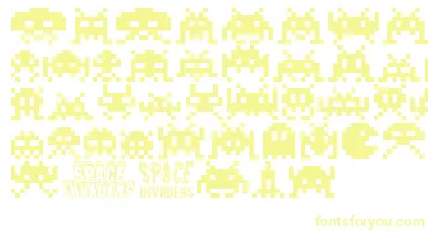 Invaders font – Yellow Fonts On White Background