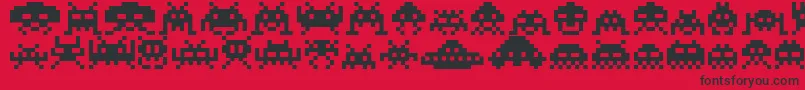Invaders Font – Black Fonts on Red Background