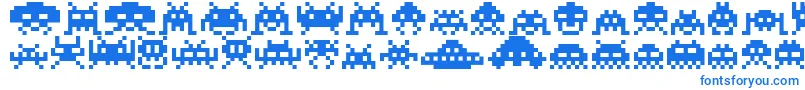 Invaders Font – Blue Fonts on White Background