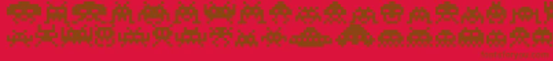 Invaders Font – Brown Fonts on Red Background