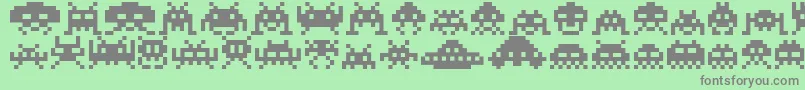 Invaders Font – Gray Fonts on Green Background