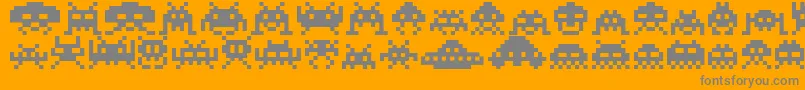 Invaders Font – Gray Fonts on Orange Background