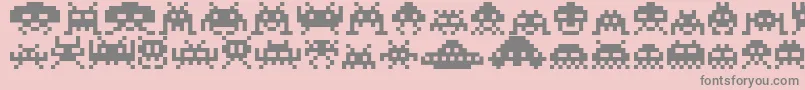 Invaders Font – Gray Fonts on Pink Background