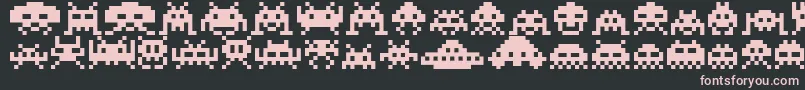 Invaders Font – Pink Fonts on Black Background