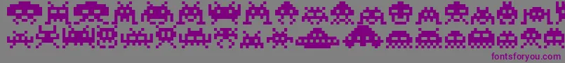 Invaders Font – Purple Fonts on Gray Background