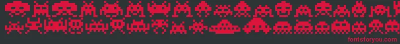Invaders Font – Red Fonts on Black Background