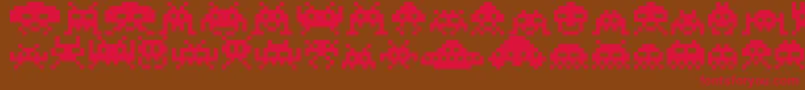 Invaders Font – Red Fonts on Brown Background