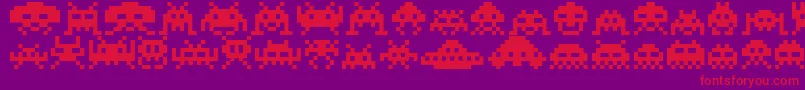 フォントInvaders – 紫の背景に赤い文字