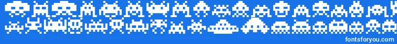 fuente Invaders – Fuentes Blancas Sobre Fondo Azul