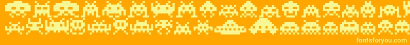 Подробнее о шрифте Invaders Шрифт Invaders – жёлтые шрифты на оранжевом фоне