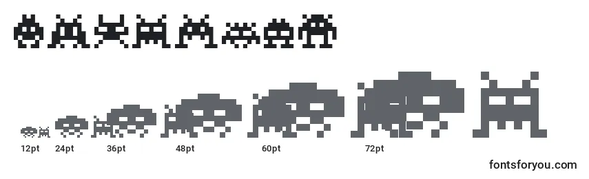 Invaders Font Sizes