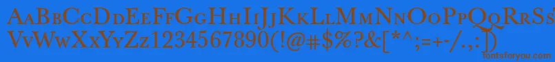 Jbaskervilletcaps Font – Brown Fonts on Blue Background
