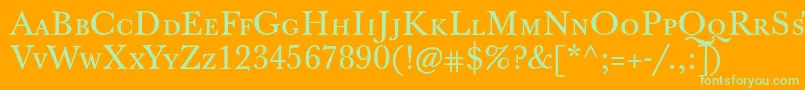 Weitere Informationen zur Jbaskervilletcaps-Schriftart Jbaskervilletcaps-Schriftart – Grüne Schriften auf orangefarbenem Hintergrund