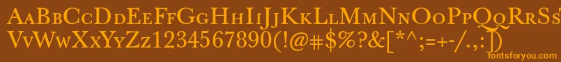 Jbaskervilletcaps Font – Orange Fonts on Brown Background