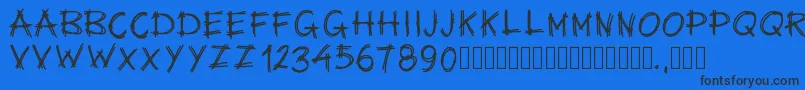 Pwsurvival Font – Black Fonts on Blue Background