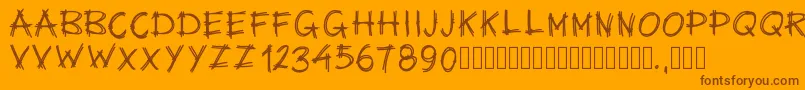 Fonte Pwsurvival – fontes marrons em um fundo laranja